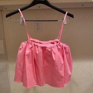 Zara pink babydoll crop top